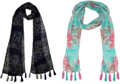mss FASHION Printed Chiffon Women Scarf, Stole, Fancy Scarf