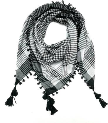 GAZALI HANDLOOM Checkered Cotton Blend Men Scarf