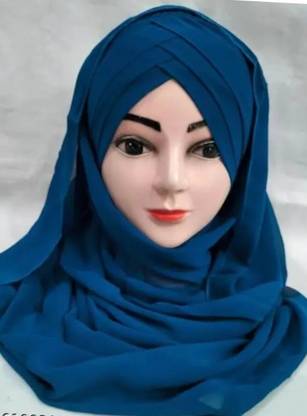 HASHA Solid Georgette Girls Scarf, Fancy Scarf, Stole, Faux Turtleneck Neck Cover