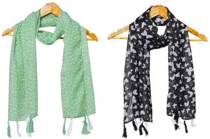 StoleVilla Printed Chiffon Women Scarf, Stole, Fancy Scarf
