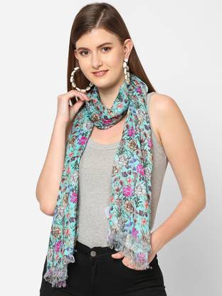 CLOTH HAUS INDIA Geometric Print Cotton Blend Women Scarf