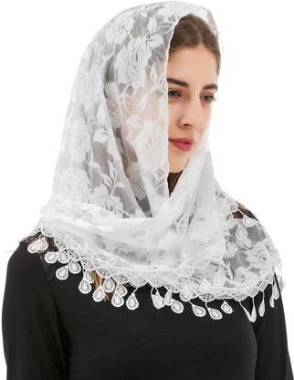 LQZ Embroidered Net Women Fancy Scarf