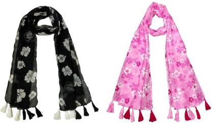 mss FASHION Printed Chiffon Women Scarf, Stole, Fancy Scarf