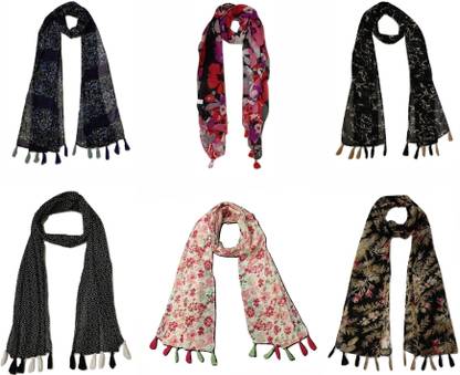 StoleVilla Printed Chiffon Women Scarf, Stole, Fancy Scarf