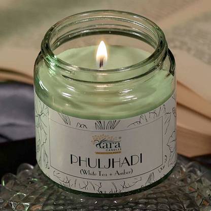 Tara Enlightening World White Tea with Amber Aroma for Mischievous Mood, Smokeless Jar Candles, Large Candle