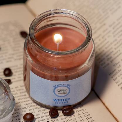 Tara Enlightening World Coffee Scented Smokeless Jar Candles For Study Mood, 100% Organic Wax, Irish Jar Candle