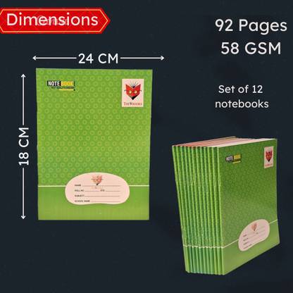 THEV Notebook Regular Notebook Single Ruled 92 Pages