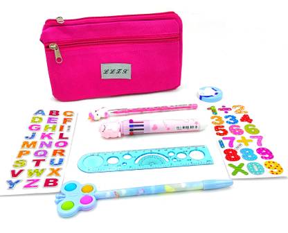 dishvy Combo Stationary Art Canvas Pencil Box