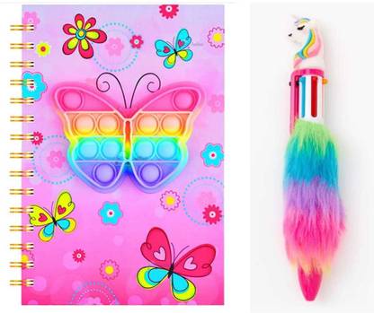 Timbktoo popit diary with fur pen Regular Diary single 160 Pages