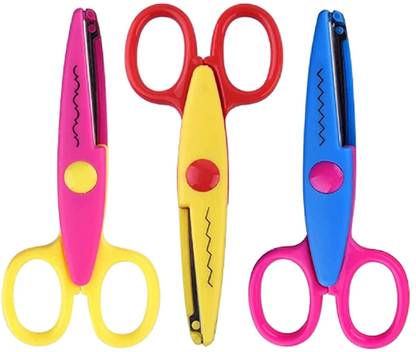 KRYTONE Craft Scissors Colorful Safety Decorative Edge Scissors Zig Zag Scissors