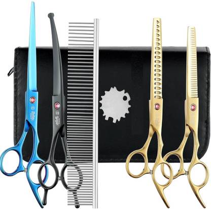Beaute Secrets Pet Kit Straight, Thinning, Downward-curved scissors, Double-tooth comb Scissors