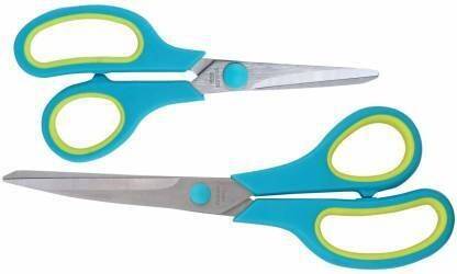 Inndiana All Purpose Scissor- Large Scissors 8.5Inch and Small Scissorf 5 inchor office home kitchen crafting cutting and tailoring Scissors (Set of 2, Blue) Scissors