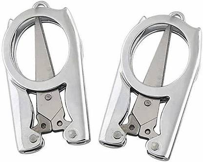 PMW Folding Scissors Compact Pocket Stainless Steel Small Travel 2 Pack Craft Project Scissors Kits Scissors
