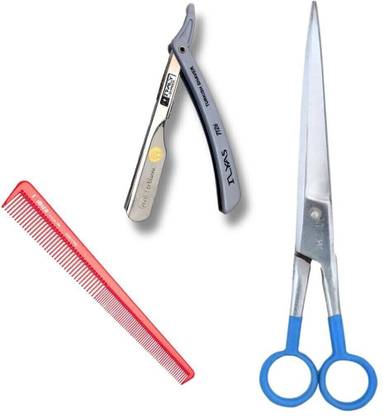 Panchal Salon Professional Stainless steel scissor, fine razor, elegant comb Scissors