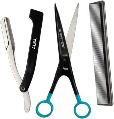 aramco india Salon Professional Barber scissors with stainless steel razon and comb Scissors