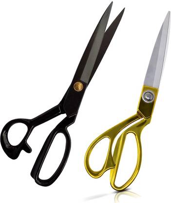 PuthaK TAILORING SCISSOR 10''INCH Scissors (Set of 2, BLACK / GOLDEN) Scissors