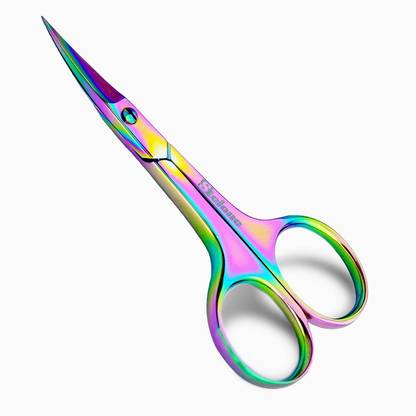 Coscelia MINI Rainbow Eyebrow Scissor, Multi-Purpose Stainless Steel Curved Small Eyelash Scissors