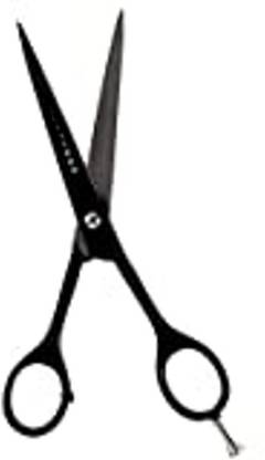 Dhanishka Professional Salon Barber Scissors for Hair Cutting Styling Men Women BLACK Stainless Steel Stylish looks Home Hair Cutting Tools 6.5" Scissors (Set of 1, Steel) Scissors