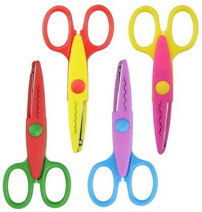 Freedy Designer Shape Cutter Zig Zag Scissor(pack of 4) Scissors