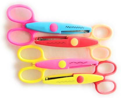 LocalPartyStore Art and Crafts Zig zag Paper Cutting Design Scissors set of 4 Scissors