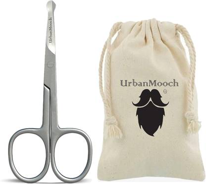 UrbanMooch Nose Hair Scissor, Stainless Steel Safety Scissor for Beard & Mustache Scissors