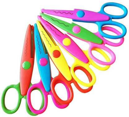 The Mark 6 Pieces Art and Craft Zig zag Paper Multi Shaper Scissor Set Scissors