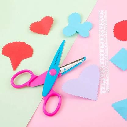 TAMBESHA Zig Zag Scissors for Kids Craft Different Shapes Paper Cutting Scissors Scissors