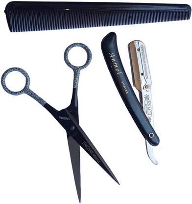 Darshan 6" Hair Cutting Scissor Saloon Scissors Set Combo Razor Comb Set Scissors