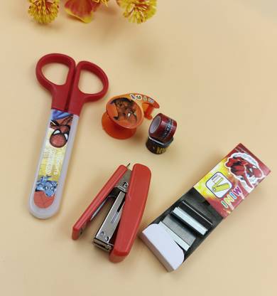 Paper Bear Red Spider Man Stapler Set Art & Craft Kit Scissors