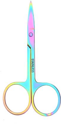 feelhigh Small Straight Tip Nose Hair Scissor for Grooming, Stainless Steel Multi-Purpose Scissors