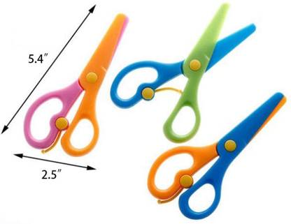 Kebica 1 PCS Plastic Preschool Training Scissors Children Safety Art Craft Scissors