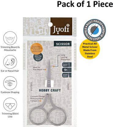 Jyoti Scissor for Multipurpose Use - 301 SS (3 Inches) - Pack of 10 Cards Scissors