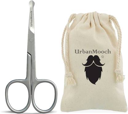 UrbanMooch Nose Hair Scissor, Stainless Steel Safety Scissor for Beard & Mustache Scissors