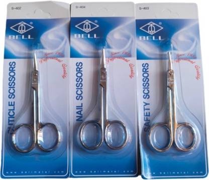 Dhanishka Bell Imported Combo Nail Nostril and Cuticle Scissor Pack of 3 Scissors