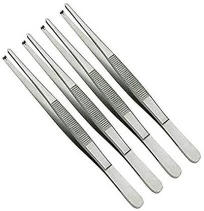 SANJU Khushi Surgicals Dissecting thooted Forceps Set of 4 pcs. (6 INCH) Scissors