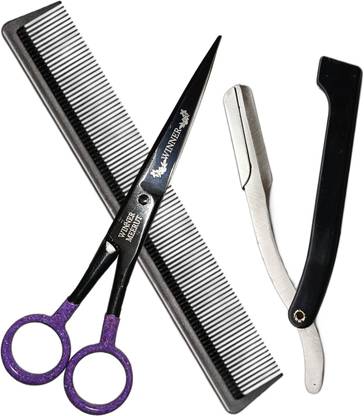 STEAD Scissors 6" Shaving Razor, Comb, Salon for Men & Women Best Quality Combo Pack Scissors