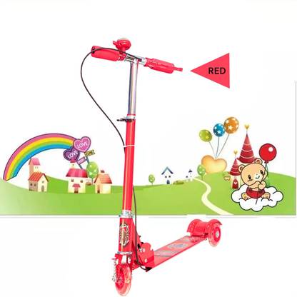FORMONIX Kick Scooter Wide LED Light Wheels, Adjustable Handlebar Kids Scooter 3 Wheeler Kids Scooter
