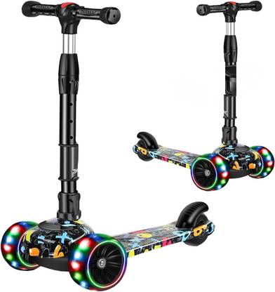 KOUREVON 3 Wheel LED Light, 3 Height Adjust, Non-Slip desk, 80kgs Weight support. Kids Scooter