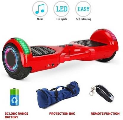 hoverboards india 6.5 Inch Red Hoverboard with Self Balancing, Music, Bluetooth HoverBoard Scooter