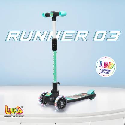 Little lions Runner Scooter for Kids | Foldable and Skating Scooter Height Adjustable Handle Kids Scooter
