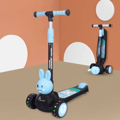 R for Rabbit Road Runner Bunny Kick Scooter | 3 Level Adjustable Height & PU LED Wheels Kids Scooter
