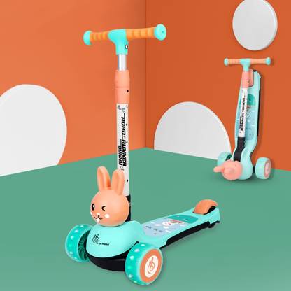 R for Rabbit Road Runner Bunny Kick Scooter | 3 Level Adjustable Height & PU LED Wheels बच्चे स्कूटर
