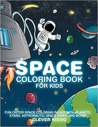 uncle gifts Fun Outer Space Coloring Pages With Planets Stars Theme,  Scrapbook Kit
