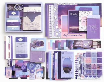 GLNRM 346Pcs Scrapbooking Supplies Kit with Bullet Junk Journal, A6 Grid Notebook Theme,  Scrapbook Kit