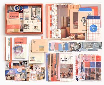 MGNLR 346pcs Journal Supplies Kit Art Bullet Junk Journal Kit or Scrapbooking Supplies Theme,  Scrapbook Kit