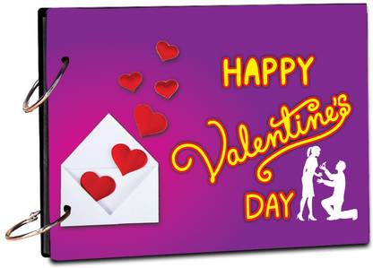Creative Print Solution Valentine day Heart envelope Scrap Book Photo Album Size 8.5x6 inch 20 sheet Theme,  Scrapbook Kit