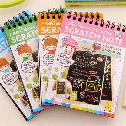 SpiderJuice 5Pc A6 Unique Rainbow Magic Colorful Mandala Art Drawing Scribble Fun Activity Theme,  Scrapbook Kit