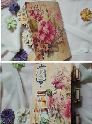Journal joy Naturalist flora journal with ephemera, pockets, envelopes and tags Theme,  Scrapbook Kit