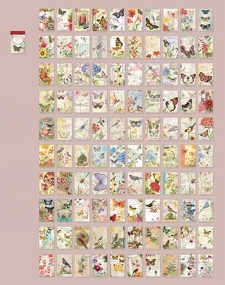 Digi Online 100 Pcs Paper Sticker Book Flower Diary Series 4x6 cm size (Love of Butterflies) Theme,  Scrapbook Kit