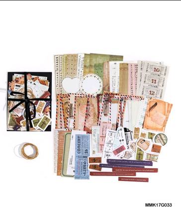 Journal joy 85pcs mixed media journal kit includes various types of stickers and papers Theme,  Scrapbook Kit